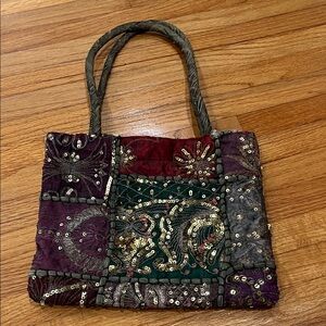 Patchwork Sequin Tote Bag